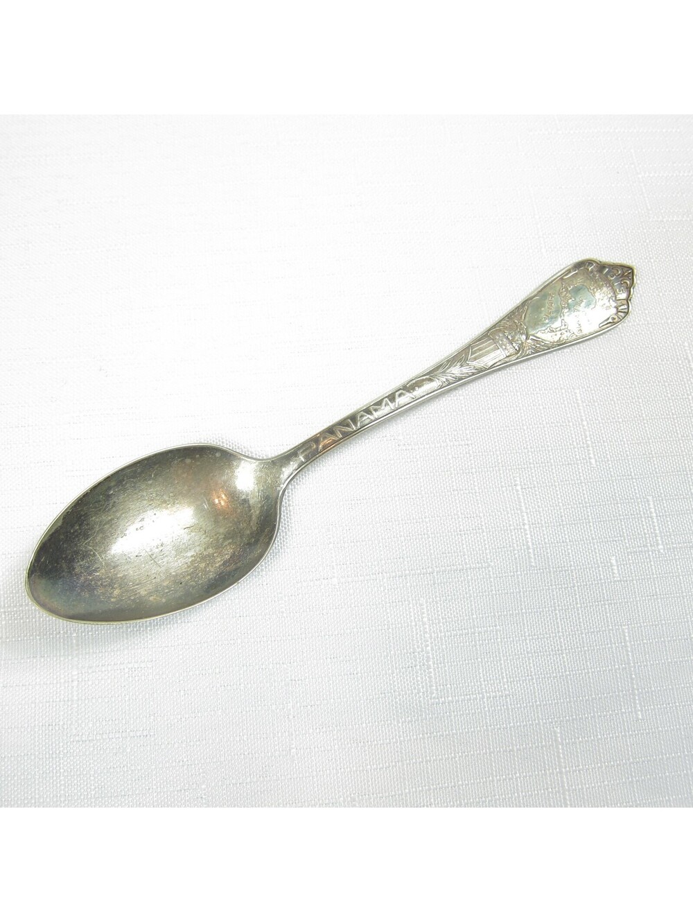Antique 1915 San Francisco Panama World's Fair Souvenir Spoon Map San Diego RARE